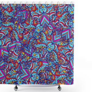 Personality  Vector Symmetrical Elements Pattern Shower Curtains