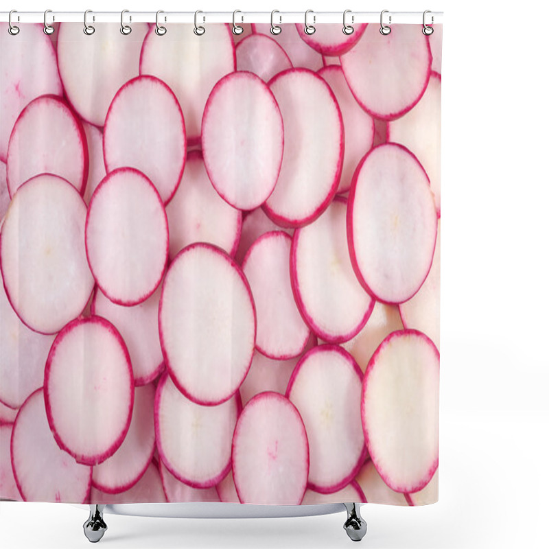 Personality  Red Sliced Radish Background  Shower Curtains