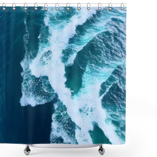 Personality  Waves On The Water Surface In The Background Of The Sea. Shower Curtains