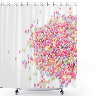 Personality  Colorful Sprinkles Sugar On White Background Shower Curtains
