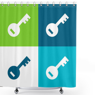 Personality  Account PassKey Flat Four Color Minimal Icon Set Shower Curtains