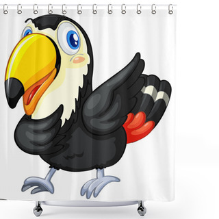 Personality  Toucan On White Background Shower Curtains