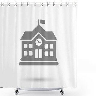 Personality  Flat School Icon Background Shower Curtains