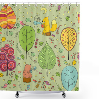 Personality  Cozy Forest Tea Shower Curtains
