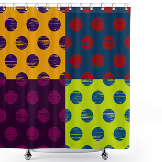 Personality  Set Of Circle Seamless Background Shower Curtains