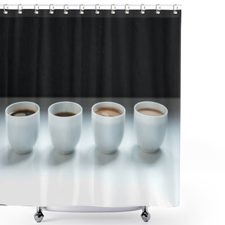 Personality  Different Kinds Of Coffee In Row  Shower Curtains