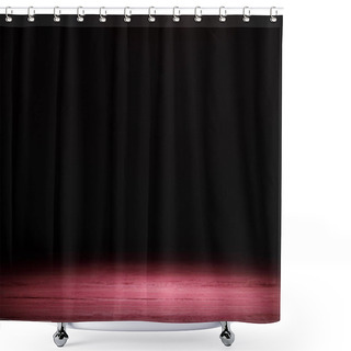Personality  Pink Striped Wooden Surface On Black Shower Curtains