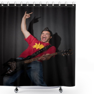 Personality  Screaming Rock Star Shower Curtains