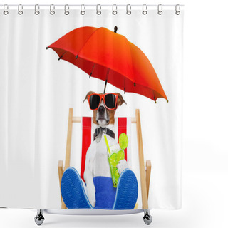Personality  Dog Beach  Cocktail Shower Curtains