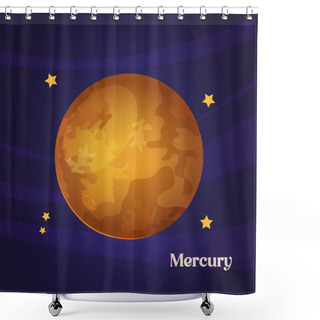 Personality  Colorful Cartoon Mercury Planet. Shower Curtains