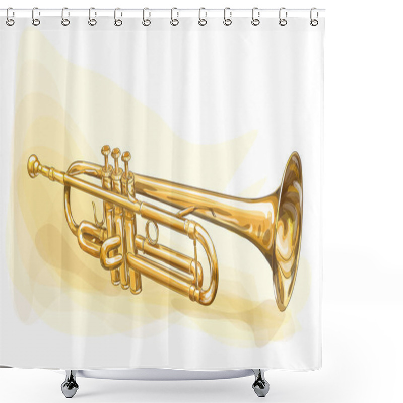 Personality  Brass Trumpet Shower Curtains