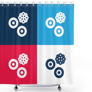 Personality  Blood Cells Blue And Red Four Color Minimal Icon Set Shower Curtains