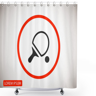 Personality  Ping Pong Icon Shower Curtains