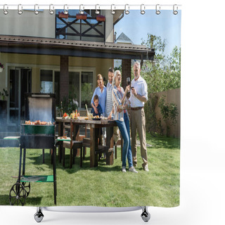 Personality  Family Spend Time Together At Barbecue  Shower Curtains