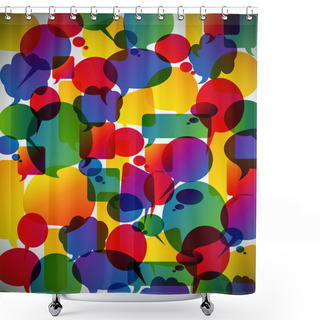 Personality  Abstract Background Made From Speech Bubbles Shower Curtains