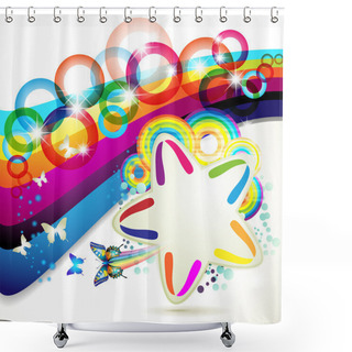 Personality  Colorful Background With Stars Shower Curtains