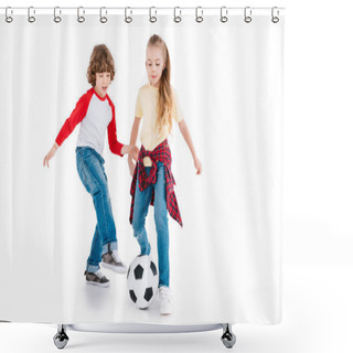 Personality  Children Playing Football Shower Curtains