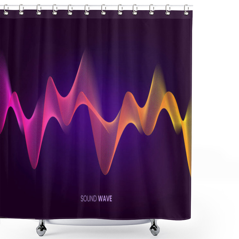 Personality  Vector Sound Wave Flow. Voice And Sound Recognition Concept. Stock Vector Illustration In High-tech Style. Shower Curtains