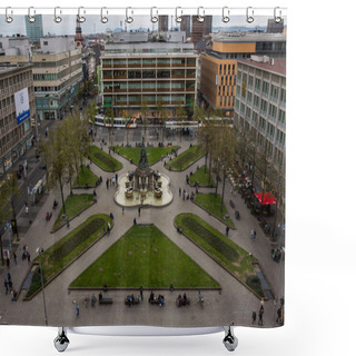 Personality  Aerial Perspective Of Mannheim Paradeplatz In City Center Shower Curtains