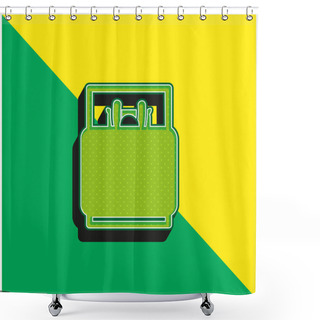 Personality  Bed Green And Yellow Modern 3d Vector Icon Logo Shower Curtains