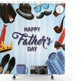 Personality  Happy Fathers Day Shower Curtains