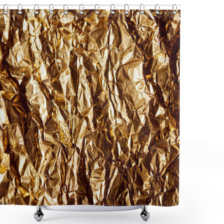 Personality  Creased Golden Foil Sheet With Twinkles Shower Curtains