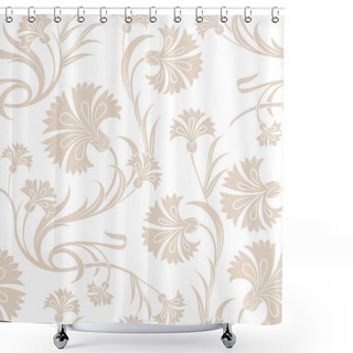 Personality  Carnations Seamless Pattern Shower Curtains
