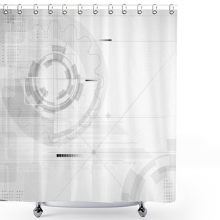 Personality  Abstract Light Circuit Gear High Technology Business Background Shower Curtains