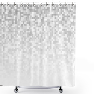Personality  Abstract Vector Gray Pixelated Background Shower Curtains