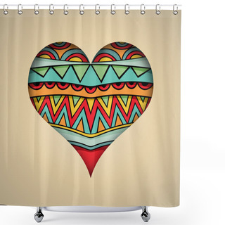 Personality  Ornate Heart Card Template Shower Curtains