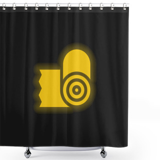 Personality  Bandage Yellow Glowing Neon Icon Shower Curtains