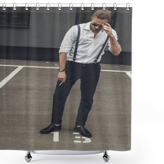 Personality  Handsome Stylish Man Smoking Shower Curtains