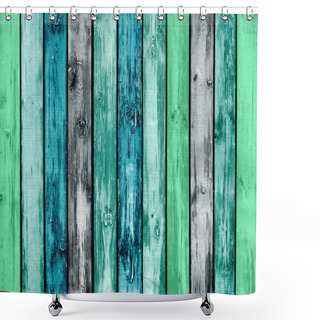 Personality  Painted Wooden Planks As Background Shower Curtains