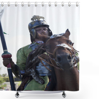 Personality  Winged Hussars - Battle Inscenisation On Military Picnic Shower Curtains