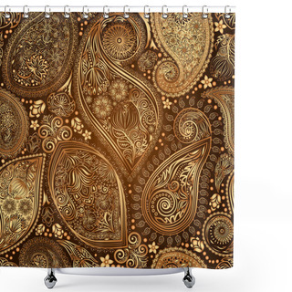 Personality  Paisley Vintage Floral Motif Ethnic Seamless Background. Shower Curtains