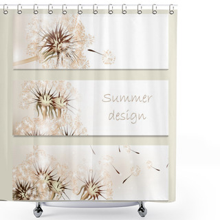 Personality  Abstract Business Vector Cards Set With Dandelions For Design Shower Curtains