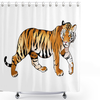 Personality  Red Tiger. Shower Curtains
