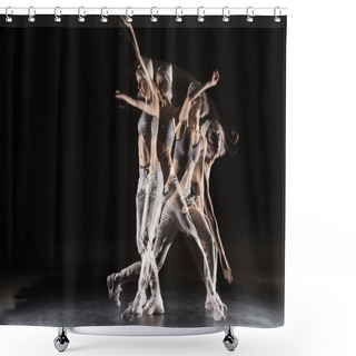 Personality  Dancing Woman In Sports Clothing Shower Curtains