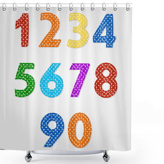 Personality  Numbers Quilt And Old Fashioned Baby Blanket Design Shower Curtains