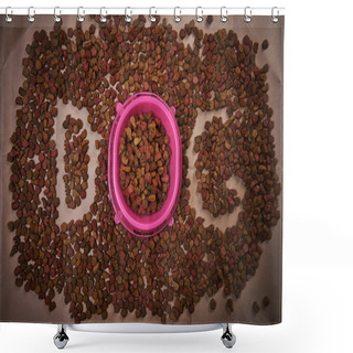 Personality  Dry Food For Animals Broken Up In The Background Shower Curtains