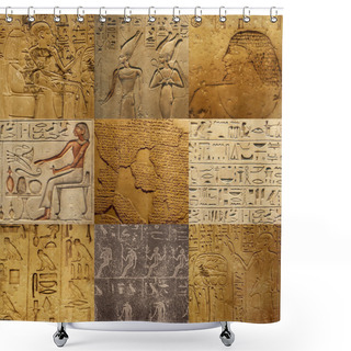 Personality  Set Of Ancient Egyptian Writing Shower Curtains