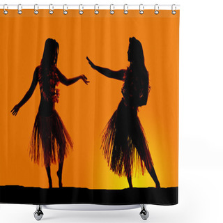 Personality  Silhouette Of Hawaiian Woman Shower Curtains