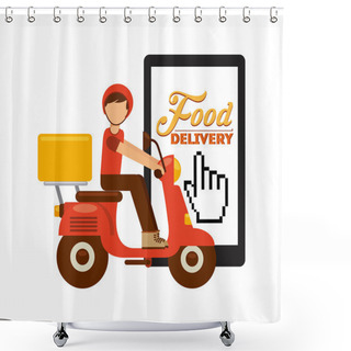 Personality  Delivery Food  Shower Curtains