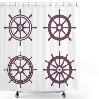 Personality  Ship's Rudder. Helm Wheel Of The Ship Shower Curtains