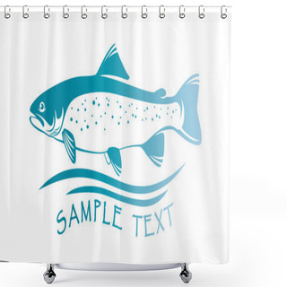 Personality  Fish Trout Icon Shower Curtains