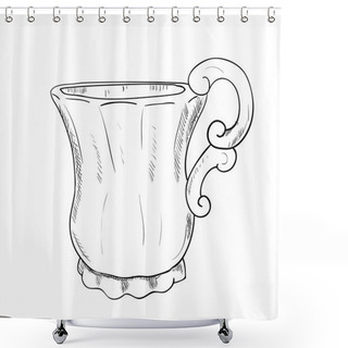 Personality  Hand Drawn Cup Shower Curtains