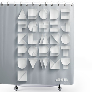 Personality  Paper Graphic Alphabet Set Shower Curtains