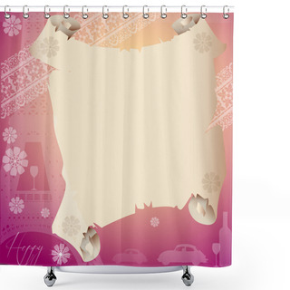 Personality  Abstract Background With Vintage Stylized Parchment Shower Curtains