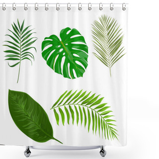 Personality   Seamless Pattern With Tropical Exotic Leaves Shower Curtains