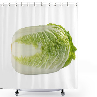 Personality  Pekinese Green Cabbage On The White Isolated Background. Close-up Shower Curtains